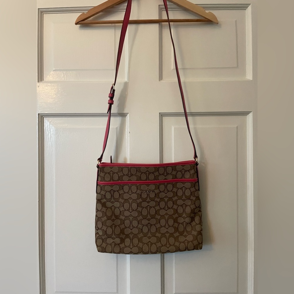 Vintage Coach Canvas Crossbody Bag